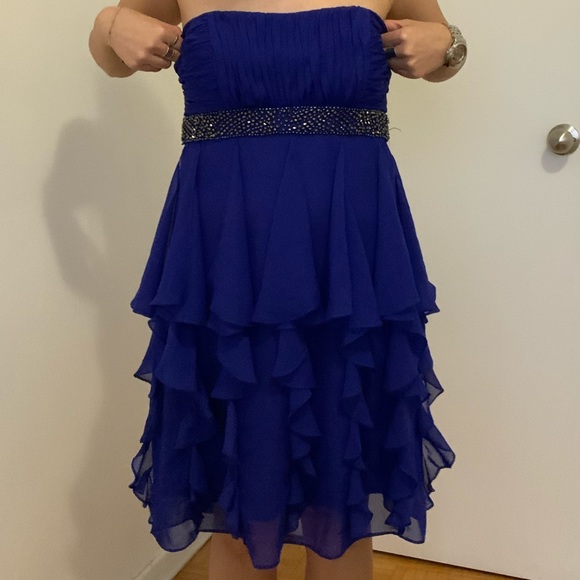 Hailey by Adrianna Pappel Chiffon Ruffled Cocktail Dress - Picture 1 of 7